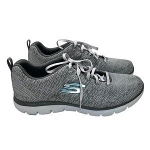 Skechers SN12756 Skech-Knit Grey Lightweight Walking Sneakers Lace Up Women SZ 9